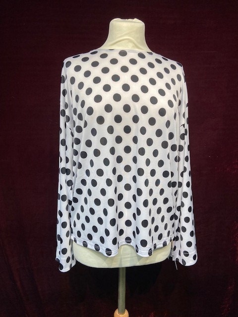 FD ladies blouse 1187 white with black dots