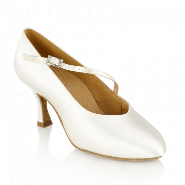 Ray Rose 116A Rockslide | White Satin | Standard Ballroom Dance Shoes 2 flared