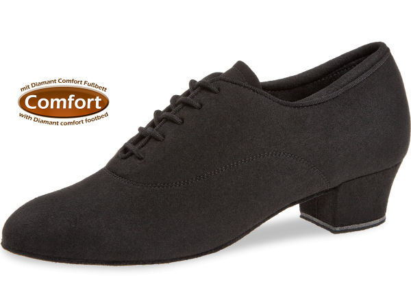 Diamant 140-034-335-A Mod. 140 ladies dance shoes width F regular with comfort foot bed Cuban heel 3,7 cm black microfiber