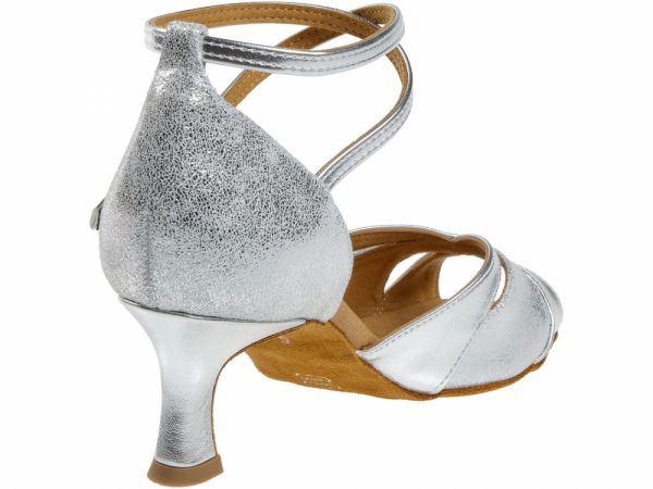 Diamant 141 077 463 Mod. 141 ladies dance shoes width F regular width Flare heel 5 cm silver synth. silver antique suede
