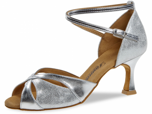 Diamant 141 087 463 Mod. 141 ladies dance shoes width F regular width Flare heel 6,5 cm silver synth. silver antique suede