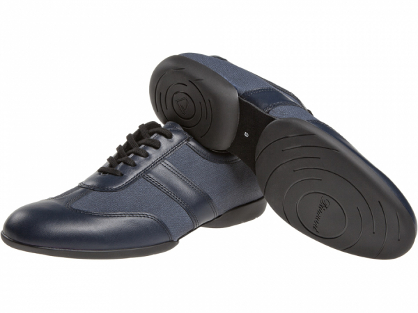Diamant 123 325 565 Mod 123 mens Dance Sneaker width H comfortable split sole TPU heel 25 mm navy blue leather navy blue textile