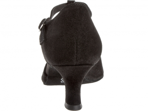 Diamant 068-069-008 Mod. 068 dames dansschoenen breedte G voor sterke voeten Latino hak 5 cm zwart suède / zwart lak - Afbeelding 5