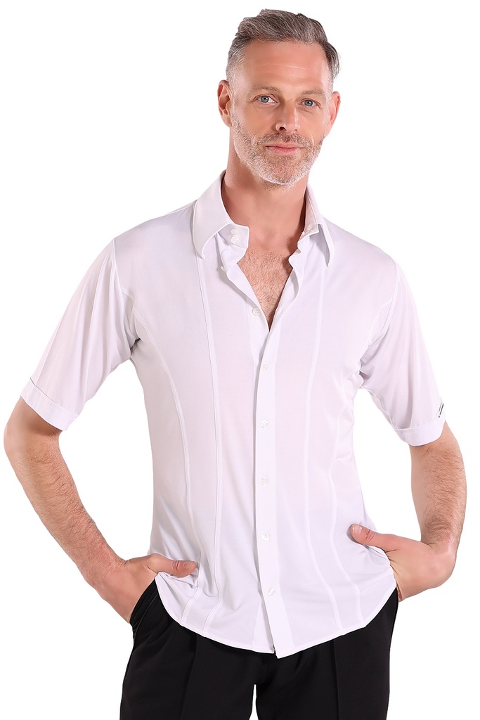 [MF72202XXSWE-9900] Herren Tanzhemd kurzärmelig _FILIPPO_ (weiß, XXS)