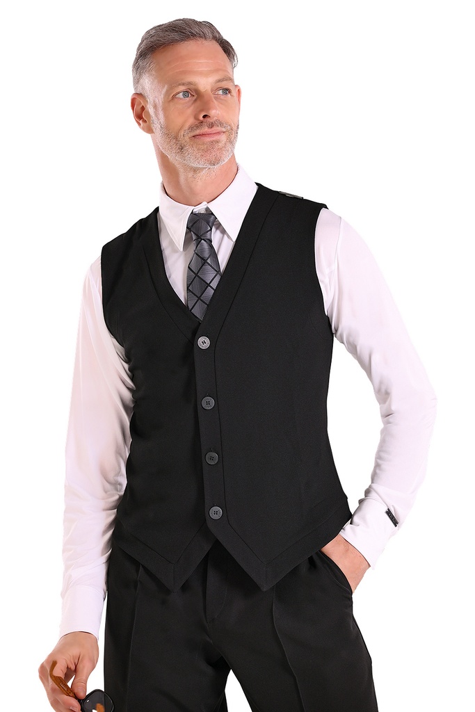 [1MF232301XSSC-9900] Men dance vest _GIACOMO_ black (XS)